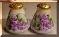 Hand Painted Salt and Pepper Shakers Violets